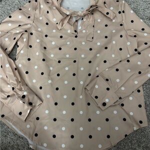 Polka Dot Blouse with adjustable Bow Tie